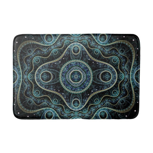 Mystical Grand Royal Julian Fractal Mandala Art Bath Mat (Front)