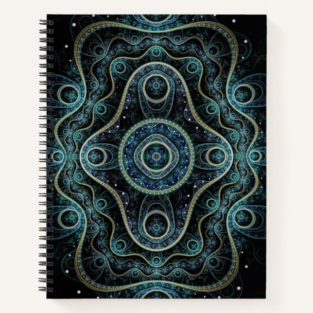 Mystical Grand Royal Julian Fractal Mandala Art  Notebook (Front)