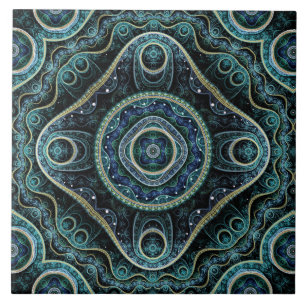 Mystical Grand Royal Julian Fractal Mandala Art Tile