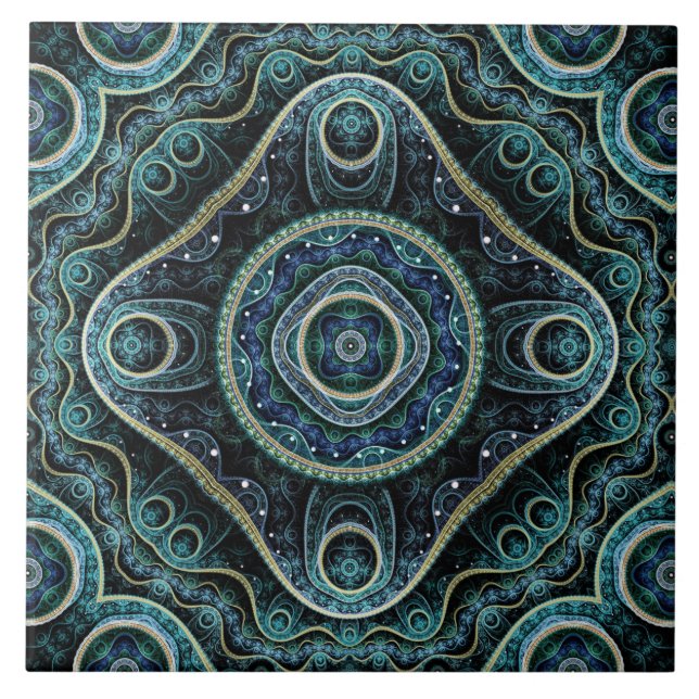 Mystical Grand Royal Julian Fractal Mandala Art Tile (Front)