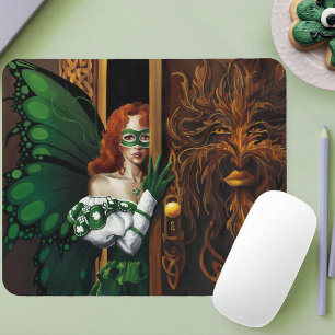 Mystical Green Celtic Fairy Secret Password Irish Mouse Mat