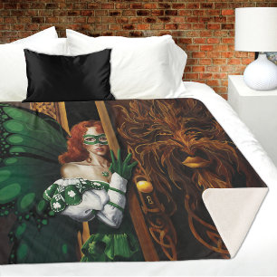 Mystical Green Celtic Fairy Secret Password Irish Sherpa Blanket