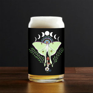 Mystical Green Ethereal Luna Moth Celestial Can Glass
