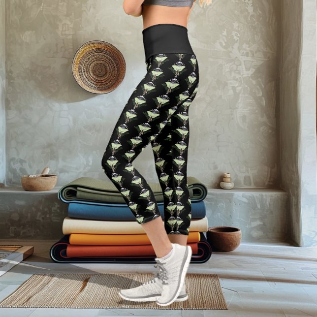 Mystical Green Ethereal Luna Moth Celestial Capri Leggings (Creator Uploaded)