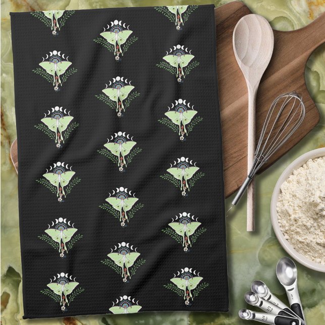Mystical Green Ethereal Luna Moth Celestial Tea Towel (Creator Uploaded)