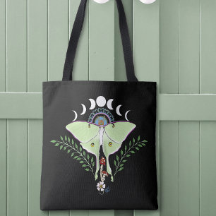 Mystical Green Ethereal Luna Moth Celestial Tote Bag