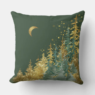 Mystical Green Pine Forest  Cushion