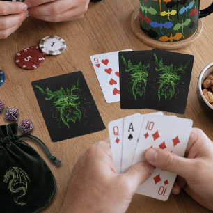 Mystical Greenman Forest Spirit Leaf Face Fantasy Playing Cards