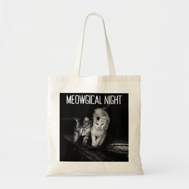 Mystical Halloween Cat Tote Bag (Front)