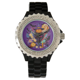 Mystical Halloween Witch and Pumpkin Watch