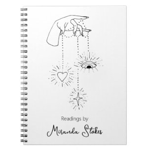 Mystical Hand Celestial Magick Black & White Notebook