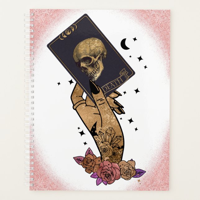 Mystical Hand Holding Death Tarot Card Planner (Front)