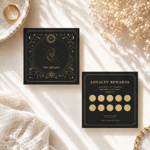Mystical Hands Diamond Celestial Loyalty Reward Square Business Card