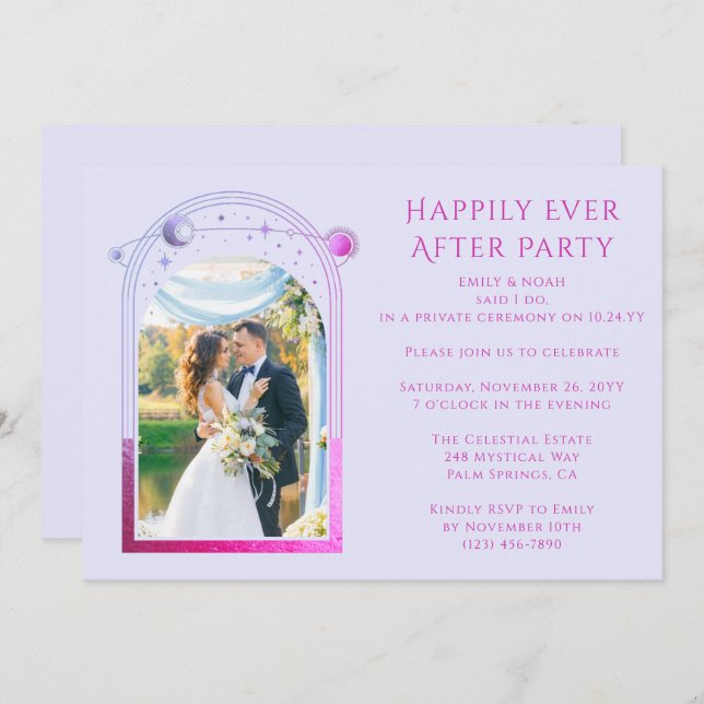 Mystical Happily Ever After Wedding Reception Invitation (Front/Back)