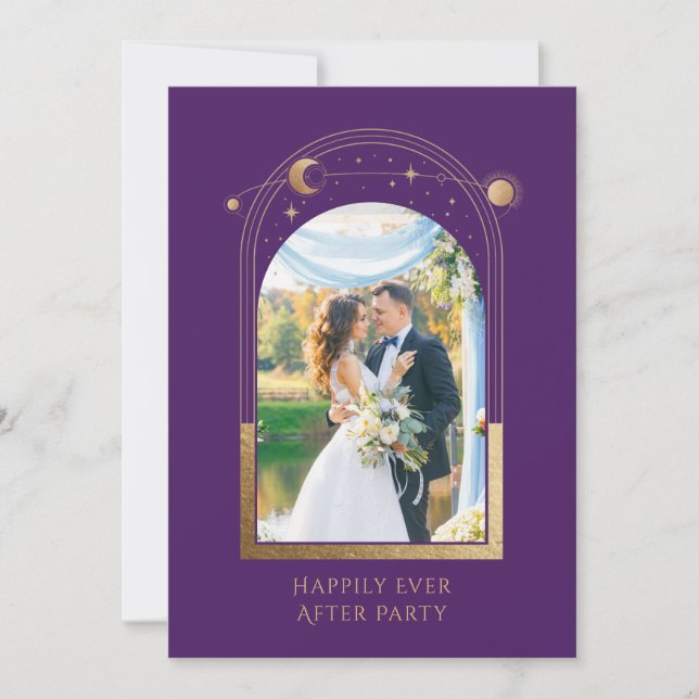 Mystical Happily Ever After Wedding Reception Invitation (Front)