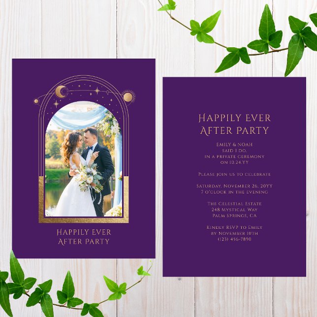 Mystical Happily Ever After Wedding Reception Invitation (Creator Uploaded)
