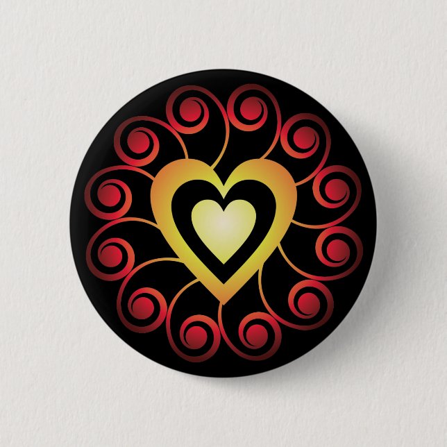 Mystical Heart 6 Cm Round Badge (Front)