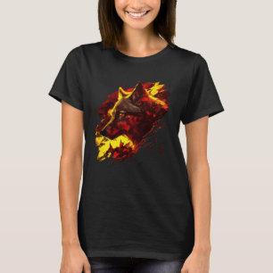 Mystical Iberian Wolf Spain Flag Colors T-Shirt