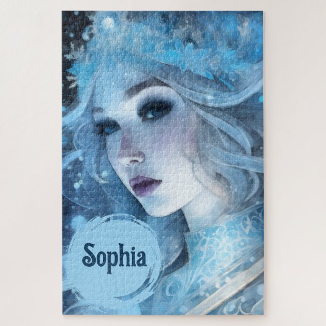 Mystical Ice Queen - Fantasy Winter Goddess Art Jigsaw Puzzle (Vertical)
