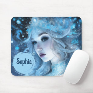 Mystical Ice Queen - Fantasy Winter Goddess Art Mouse Mat