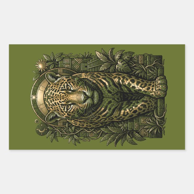 Mystical Jaguar Rectangular Sticker (Front)
