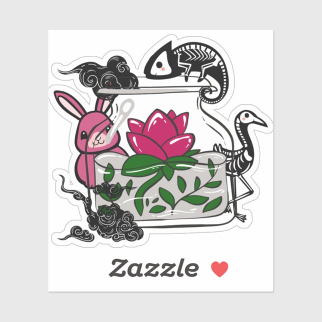 Mystical Jar with Skeleton Chameleon (Sheet)