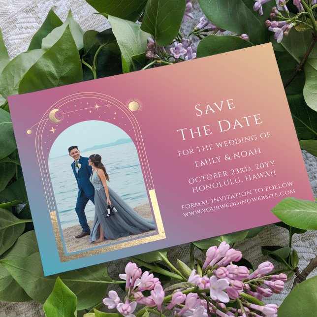 Mystical Jewel Gold Sun Star Moon Astronomy Space Save The Date (Creator Uploaded)