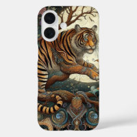 Mystical Jungle Cat Whimsical Filigree 
