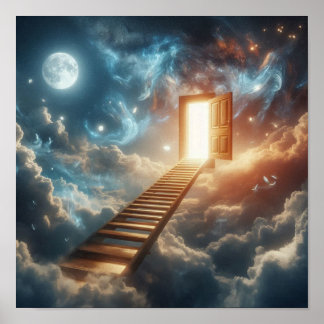 Mystical Ladder to Celestial Gateway Poster