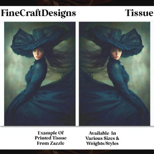 Mystical Lady in Midnight Blue DU2B Decoupage Tissue Paper