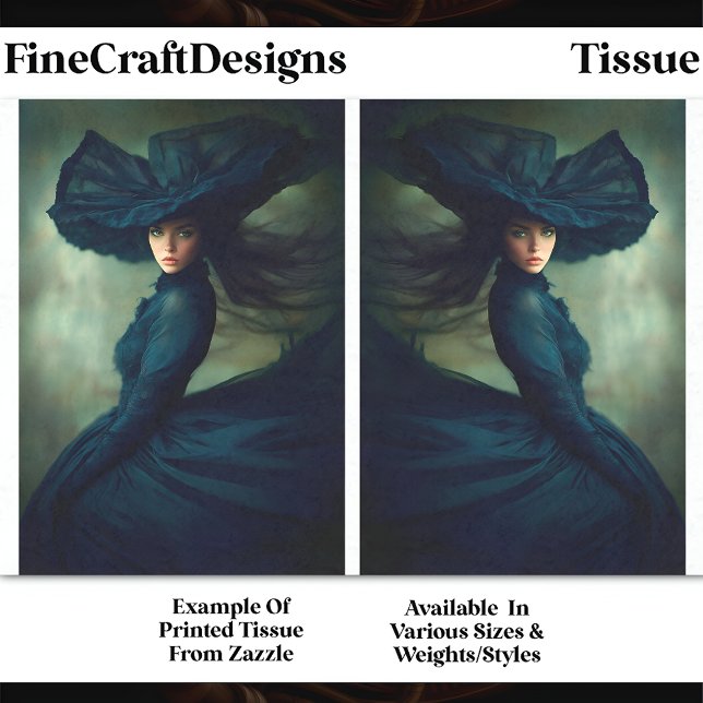 Mystical Lady in Midnight Blue DU2B Decoupage Tissue Paper (Creator Uploaded)