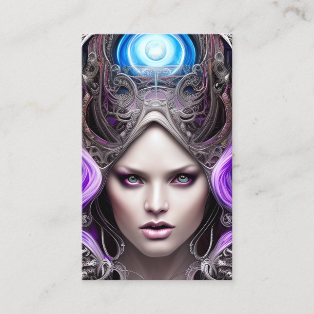 Mystical Lady with Iredescent Eyes Business Card (Front)
