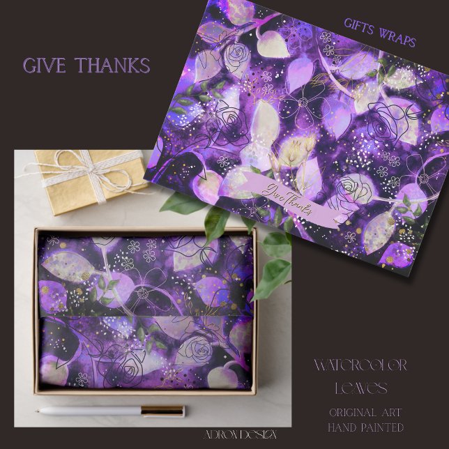 Mystical Lavender & Gold Decoupage Paper (Mystical Lavender & Gold Decoupage Paper)