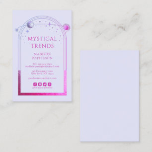 Mystical Lavender Pink Sun Moon Astronomy Space Business Card