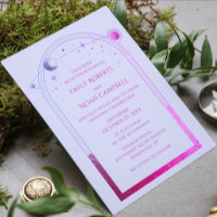 Mystical Lavender Pink Sun Moon Star Space