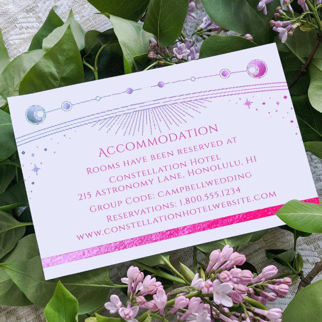 Mystical Lavender Sun Moon Stars Accommodation Enclosure Card (Creator Uploaded)