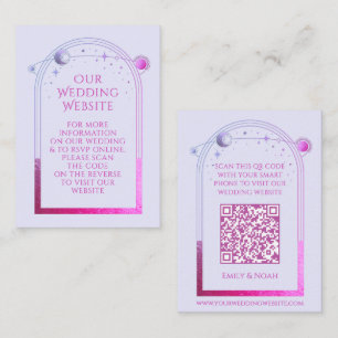 Mystical Lavender Wedding Website RSVP QR Code Enclosure Card