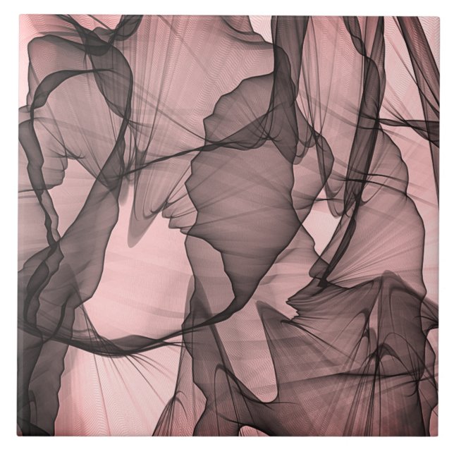 Mystical Layer of Chiffon Scarves Black N Pink Tile (Front)