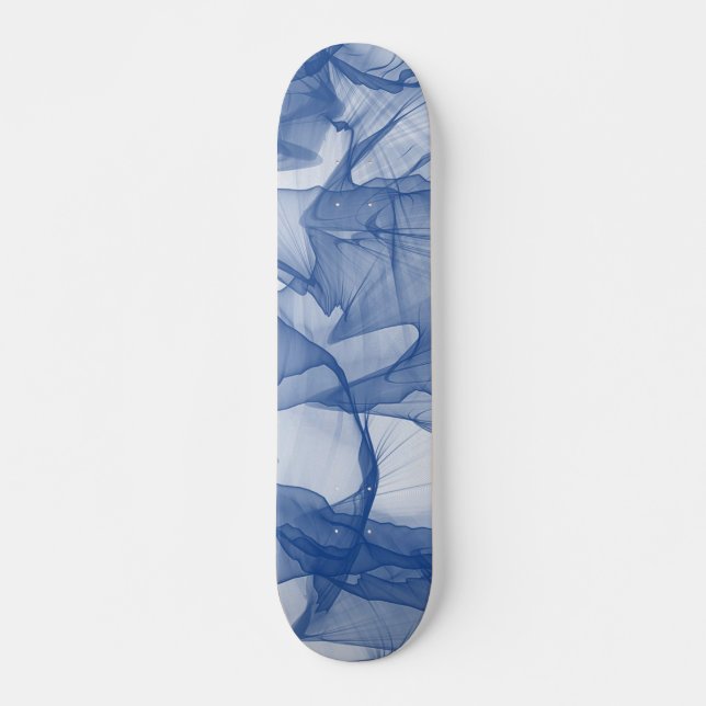 Mystical Layer of Chiffon Scarves Blue Skateboard (Front)