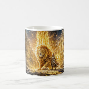 Mystical Leo Zodiac in Fiery Fantasy Scene Coffee Mug