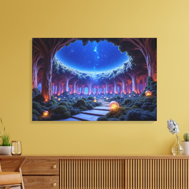 Mystical levitating trees in a surreal garden  canvas print (Insitu(LivingRoom))