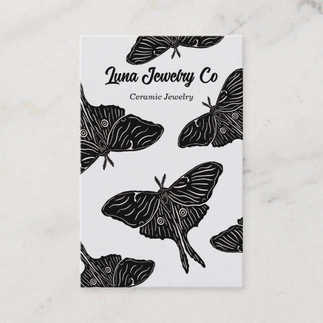 Mystical Luna Moth Blank Business Card (Front)