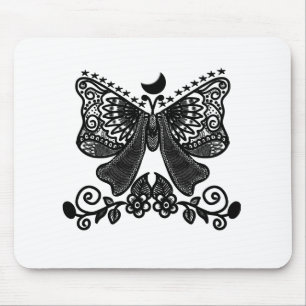 Mystical Luna Moth   Celestial Gothic Insect Art   Mouse Mat