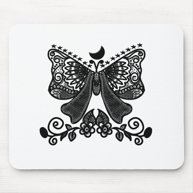 Mystical Luna Moth | Celestial Gothic Insect Art | Mouse Mat (Front)