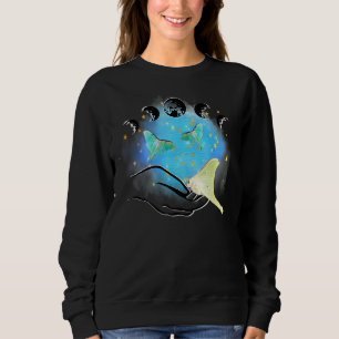 Mystical Luna Moth Moon Occult Psychic Goth Celest Sweatshirt
