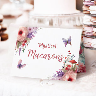 Mystical Macarons Birthday Buffet Label Card