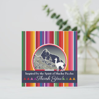 Mystical Machu Picchu Peru Inspired Travel Design Thank You Card