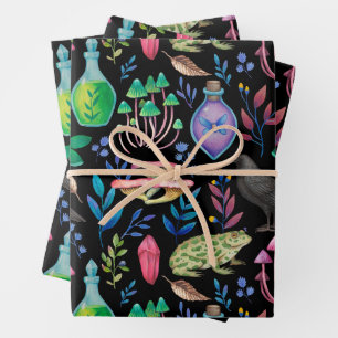 Mystical Magic and Witchcraft Nature Elements  Wrapping Paper Sheet