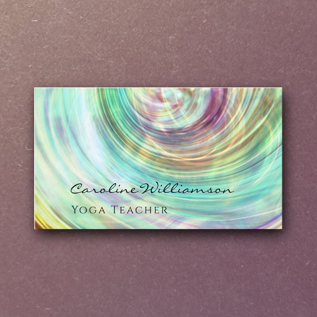 Mystical Magic Aqua Shell Yoga Teacher Business Card (Creator Uploaded)