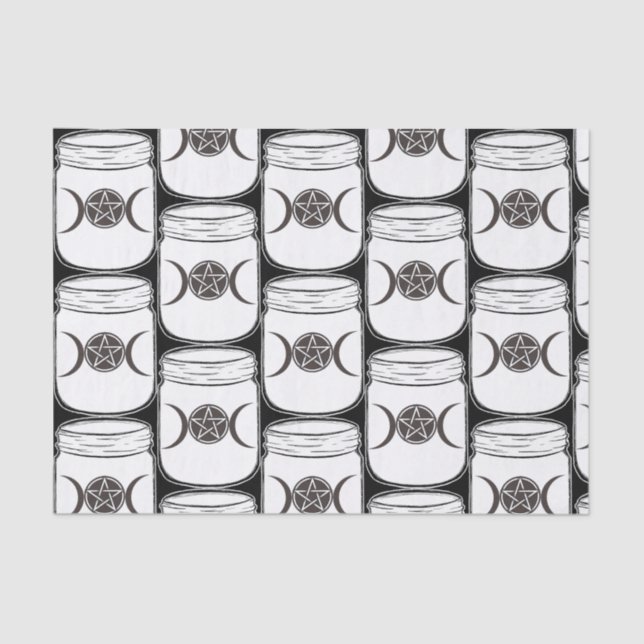 Mystical Magic Moons Mason Jar Halloween Party Tissue Paper (Front)